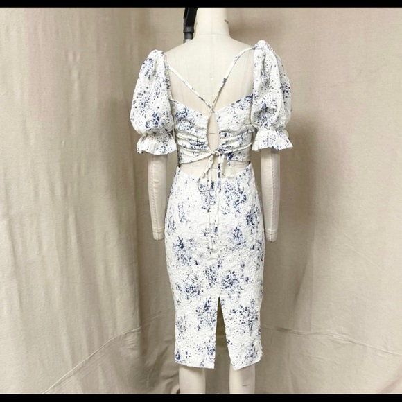NEW SEASON Lavish Alice broderie gathered strappy back midi in porcelain - Picture 8 of 9